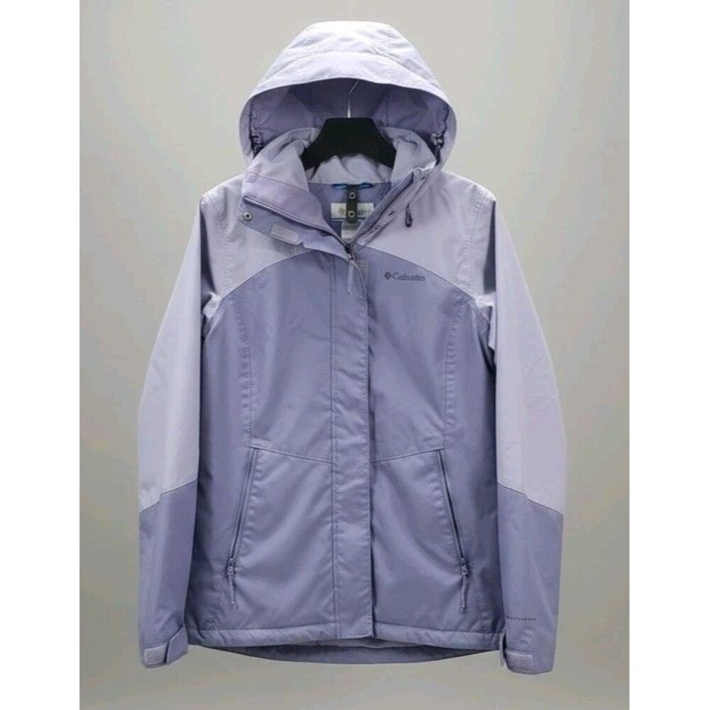 Columbia Women’s Waterproof Hooded Jacket Omni-Tech Shell Blue Rain Coat Size M